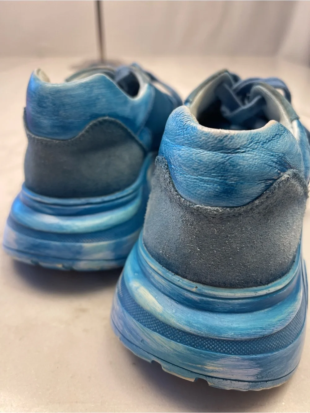 Free People turquoise Blue Mixed-Media Athletic Sneakers